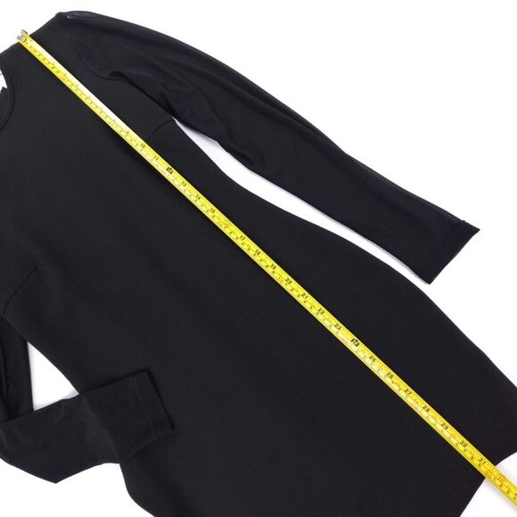 SUPERDOWN Nia Bodycon Dress 90s Sexy Mesh Long Sleeve Mini Black Party Glam Y2k - Picture 4 of 9